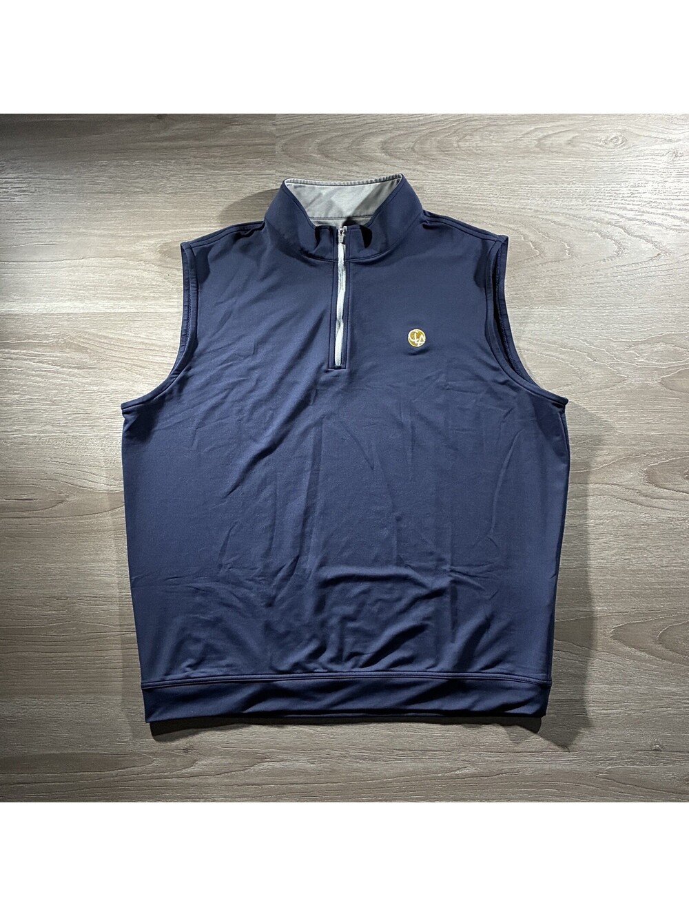 Peter Millar Mens XL Navy Blue Crown Sport Quarter Zip Performance Golf Vest